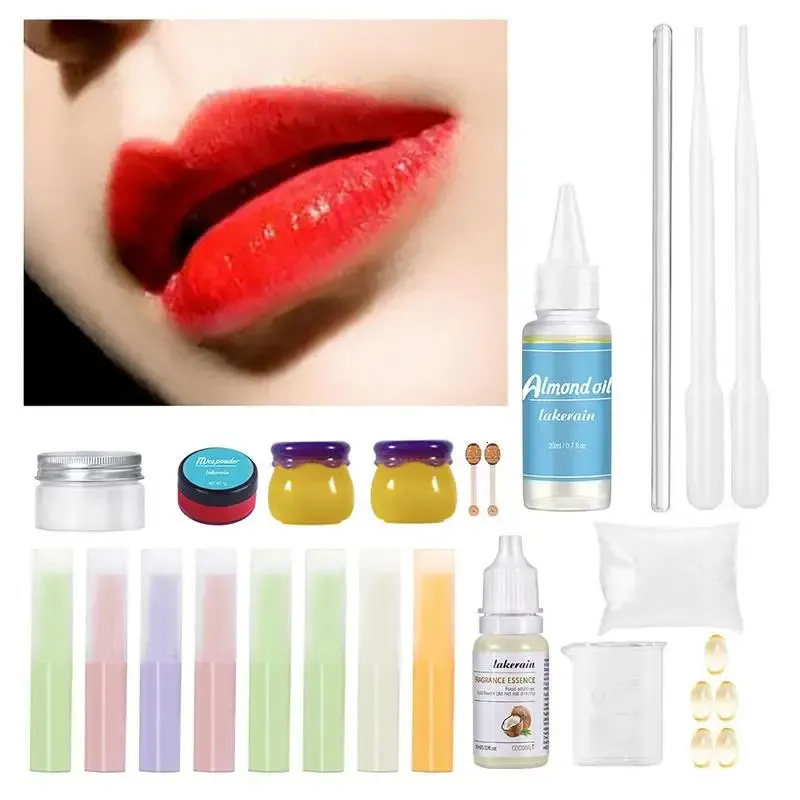 Lipgloss 24 STKS Glazuur Volledige Set Kleur Poeder Pakket Balsem Zelfgemaakte Diy Beginner Om Lippenstift Handgemaakte Gereedschappen 231211