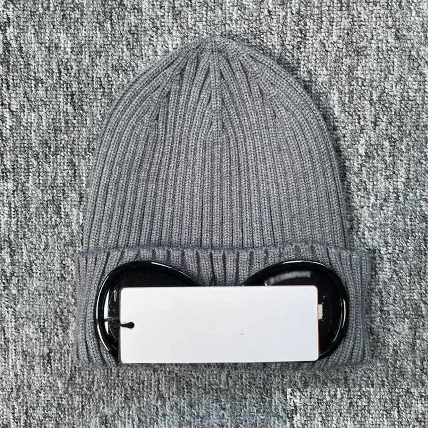 Beanie/Skull Caps CP Hats 2 Lens Caps Glasögon Goggles Beanies Men Sticked Skl Company Outdoor Women Unie Winter Beanie Black Grey Bonn Otqsws