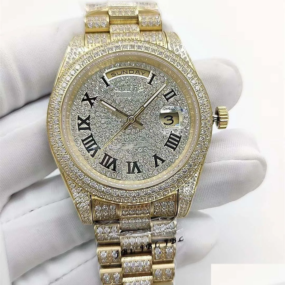 Womens Watches Luxury Designer Classic FashionSet med Diamond Matic Watch Size 41mm Digital Scale Sapphire Glass Waterproof Feature C Dhryl