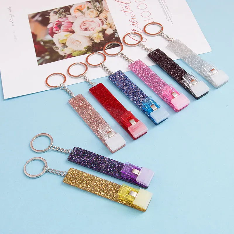 Acrylic Card Puller Keychain Pendant Portable Contactless Grabber Card Keychains Keyring