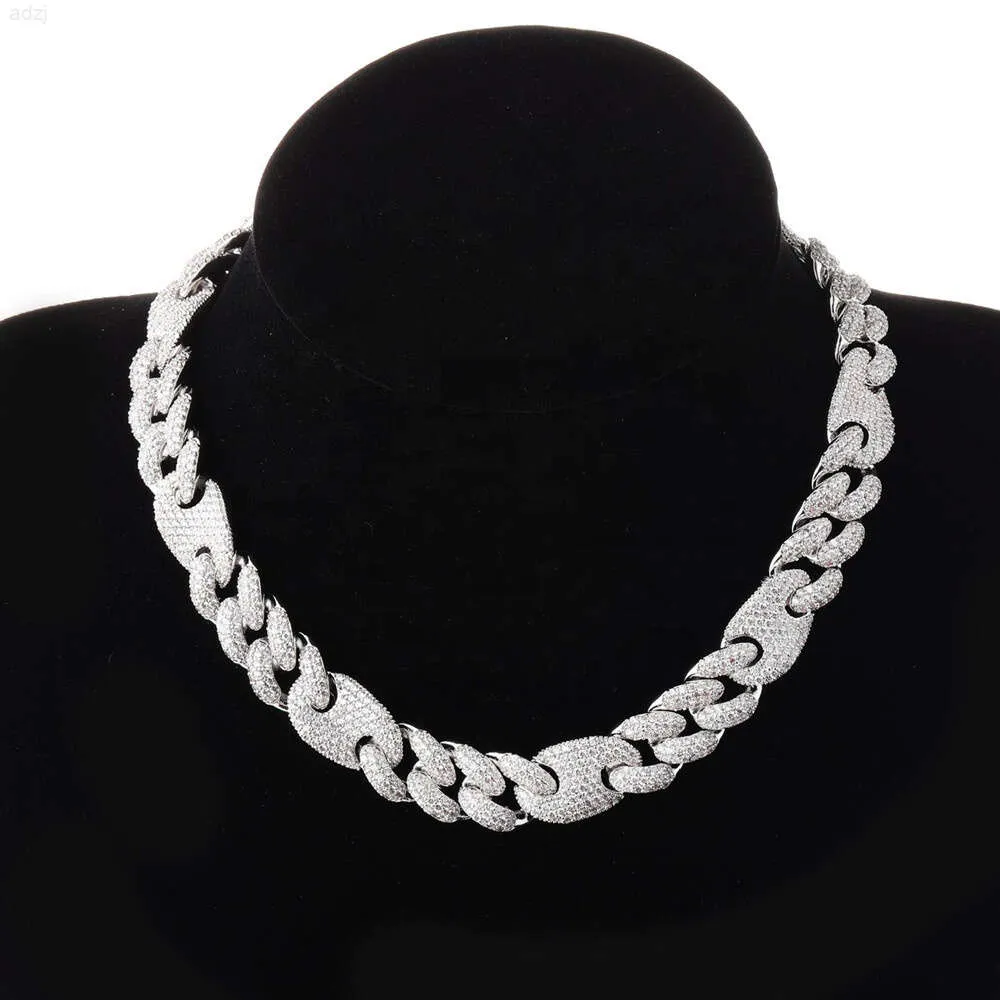 Sprudeln 16 mm 20 mm Sterling Silber GG VVS Moissanite Eced Miami Cuban Link Chain