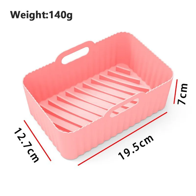 Wholesale Rectangular baking silicone baking tray mat foldable high-temperature resistant silicone bowl air fryer