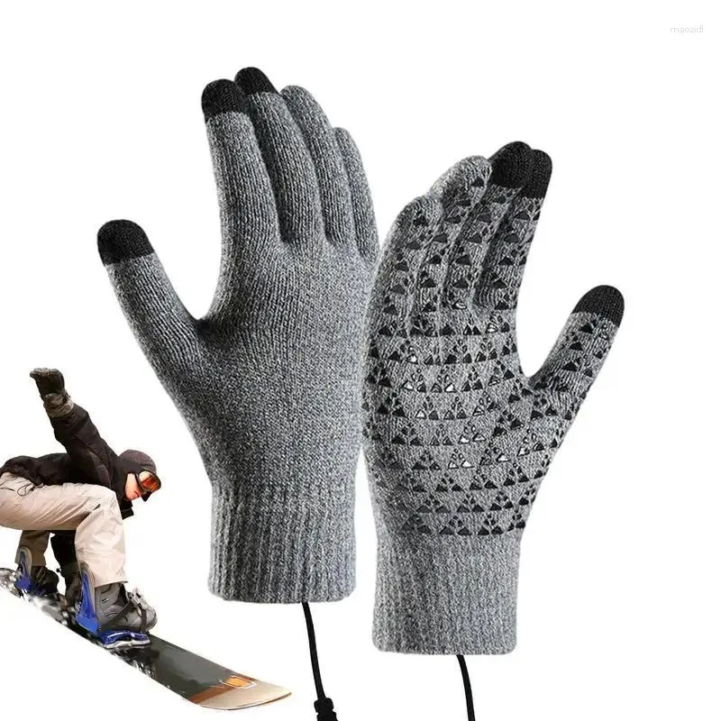 Cycling Gloves Hand Warmer Screen Touch Heating For Fishing Windproof Soft Mittens Riding Hiking Outdoor Adventure