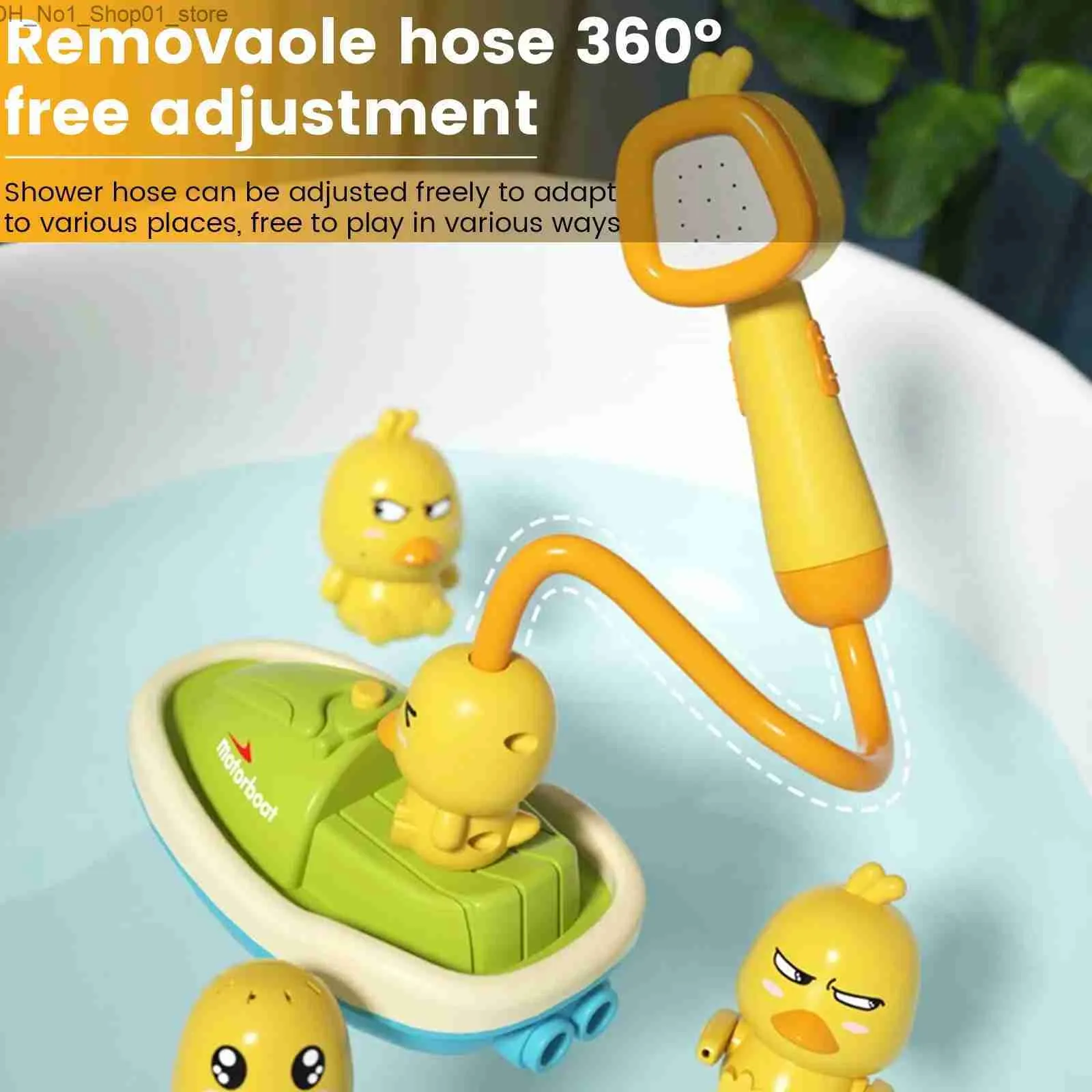 Banyo oyuncakları bebek ördek banyo oyuncak elektrik su sprey 4 püskürtücü ördek ve 1 ördek duş başlık küvet ile enayi ile çocuk hediyeleri q231212