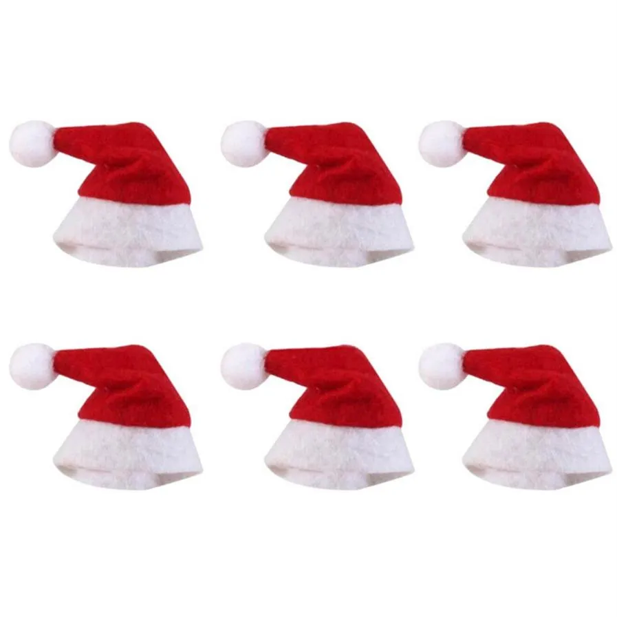 Mini Noel Şapkası Noel Baba Şapka Noel Lolipop Hat Mini Düğün Hediyesi Yaratıcı Kapaklar Noel Ağacı Süsleme Dekor285g