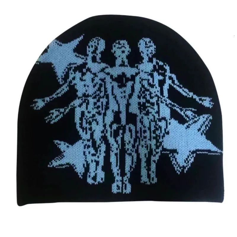 Beanieskull Caps Estetik Şapka Erkekler Kadın Kalite Yün Kapağı Sıcak Kpop Moda Yüz Alın Yün Kapağı IN Net Kırmızı Tasarım Gotik Harajuku Beanie 231211