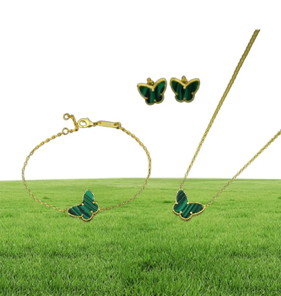 Van 18K Gold Fashion Classic Sweet 4four Leaf Clover Butterfly Kolczyki Bransoletka Naszyjka