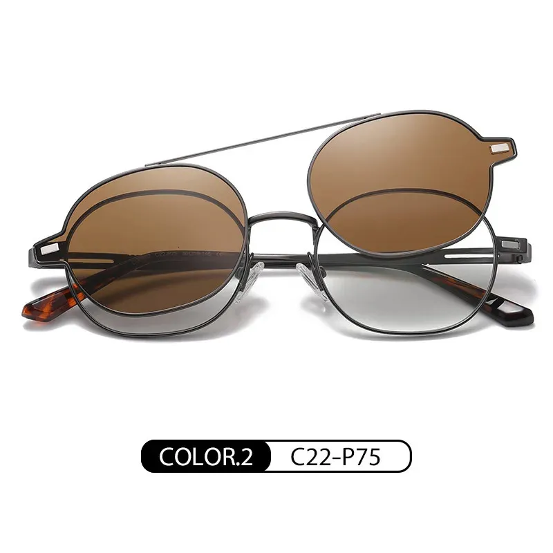 Occhiali da sole Montature moda due in uno Clip su occhiali da sole con luce blu Taojing-336 231211