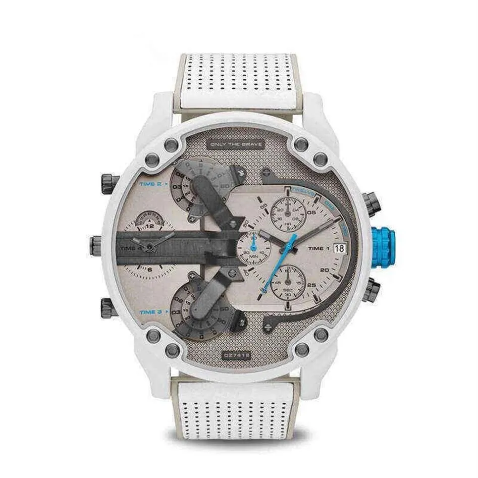 Hommes grand grand cadran montre mode horloge individuelle ceinture en Silicone 7419 montre à Quartz blanc sport heure d'affaires mâle Dz 211231306B