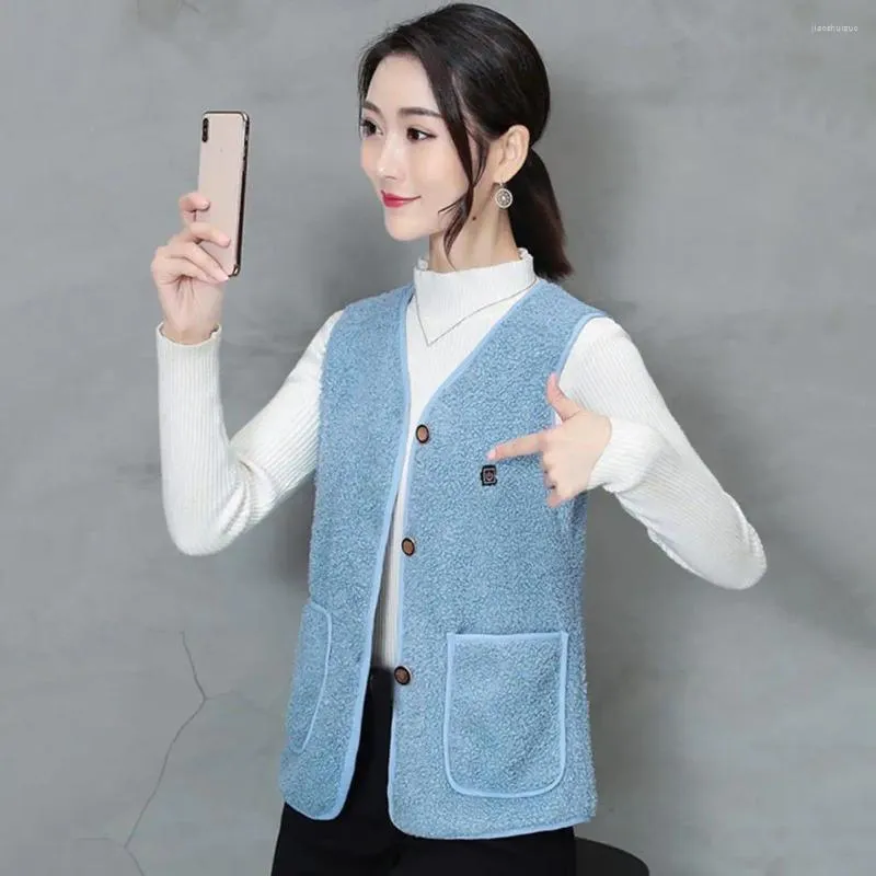 Women's Vests Women Fleece Heated Vest With 5 Heating Zones Temperature Adjustable Sleeveless Solid Color Jacket Clothing