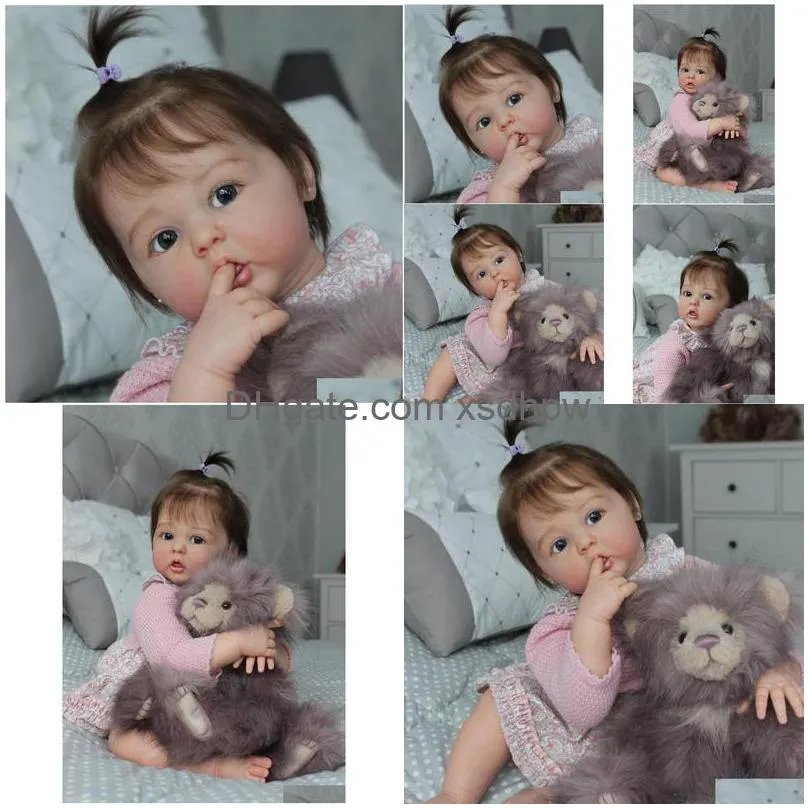 دمى Bzdoll نسختين 50cm60cm طفل Rebaint 3dpaint الجلد مع الوريد واقعية Sile دمية Toy يدوي الأميرة Bebe Drop de dhvdx