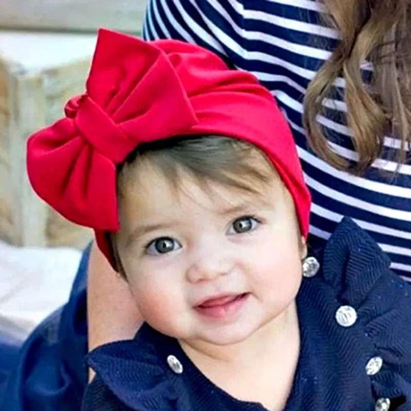 Baby Girls boys Bow Knotted hat Infant toddler bow-knot Indian Hats cotton Candy colors kids Caps C5714