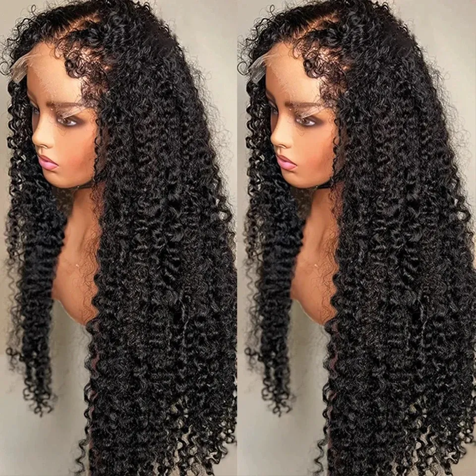 Neu eingeführte Kinky Edges Curly Baby Hair Echthaarperücke 360 volle natürliche HD Lace Frontal Perücke Kinky Curly Lace Front Perücken vorgezupft Jerry Curl 130 % Dichte