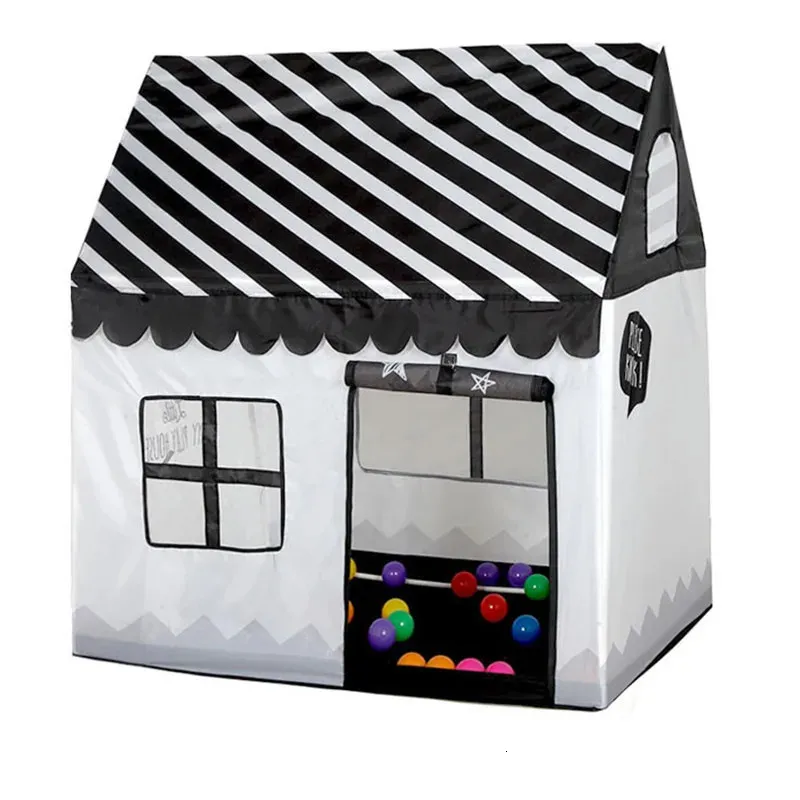 Tentes de jouets Enfants Jouer Tente Portable Pliable Piscine À Balles Pit Intérieur Extérieur Simulation Maison Noir Et Blanc Cadeaux Jouets Pour Enfants 231211