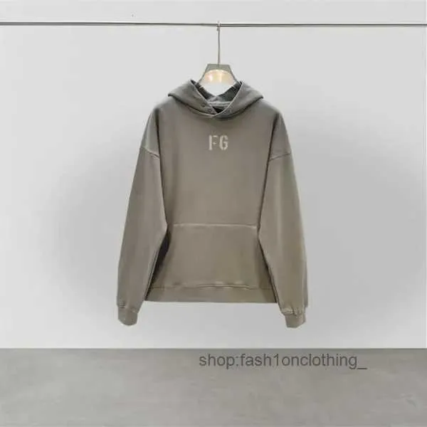 Dhgate Essentialhoodies Fog Season 7 Main Line Flocking Rich Fg High Street Plush Hoodie Vibe Sweater Couple Fear of Gods Hoodies 2 CPXU