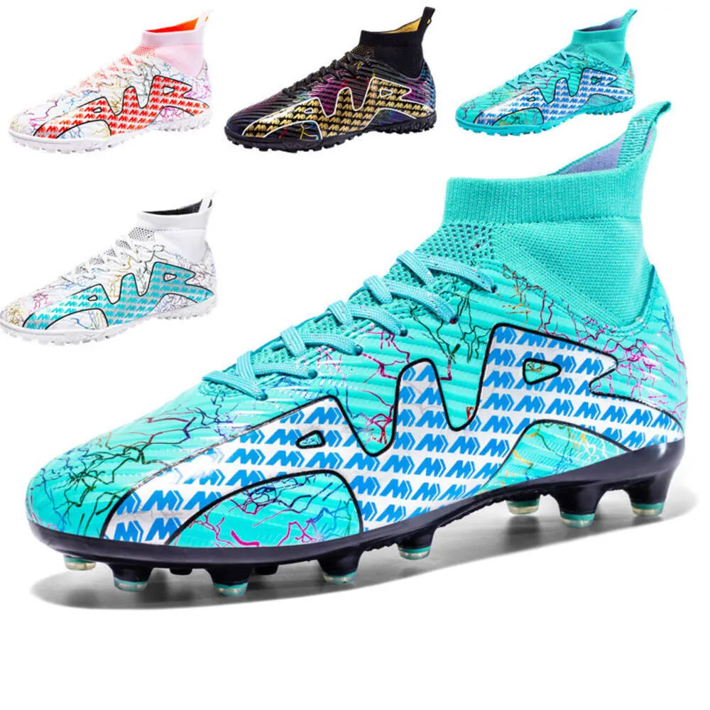 Soccer Shoes Womens Mens High Top Football Cleats Long Nail AG Soccer Shoes Youth Professional Training Boots