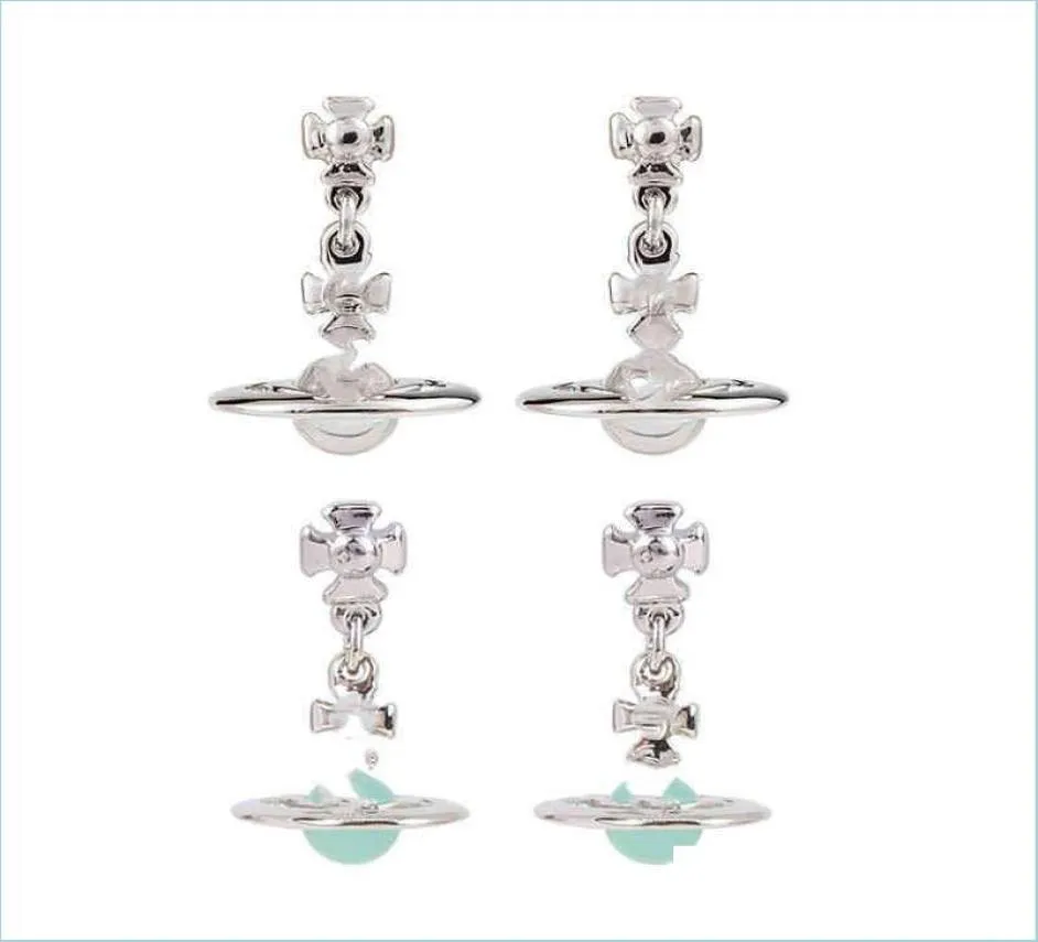 Charm Charm Womens Designer Sier Diamond Rivets FL Planet Three-Nsional Earring Hook Punk Drop Delivery 2021 Jewelry Earrings Day Dheos2908738