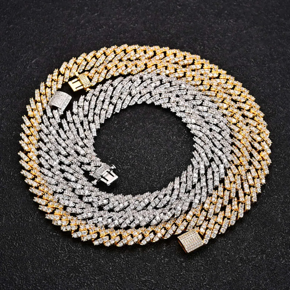 Jwy Custom Hip Hop Silver Jewelry Vvs D Color Pass Tescer Iced Out Moissanite Cuban Link Chain в Sterling 925