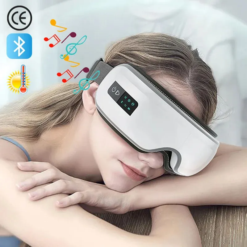 Eye Massager Masque pour les yeux LED Masseur Airbag Compresser Bluetooth Musique Protection des yeux Soulager la fatigue Affichage Instrument de massage par vibration 231211