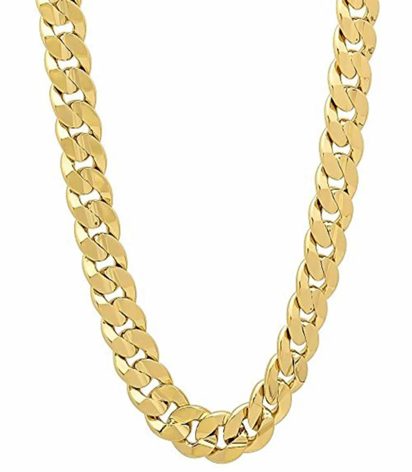 Massive Classic Male Jewelry Smooth Curb Chain 18k Yellow Gold Filled Womens Mens Solid Necklace 24 inches1987337