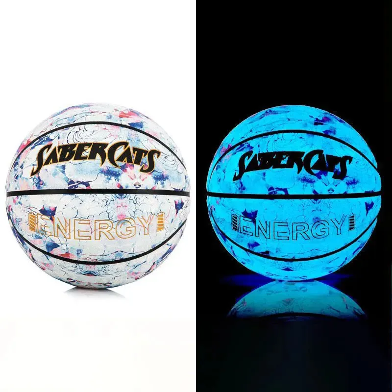 Reflecterend Basketbal, Holografisch Gloeiend Reflecterend Basketbal, Maat 7 Lichtgevende Basketbalbal voor Nachtspel, Glow in The Dark Basketball Cool Glow Basketball Gifts voor Meisjesjongens(#1