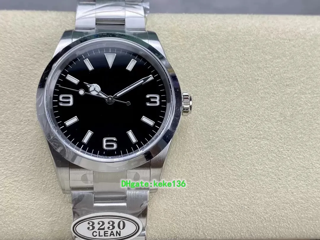 Temiz 3230 Süper Kaliteli MR kol saatleri Erkekler 36mm 124270 Safir Paslanmaz 904L Lüminesan ETA hareketi mekanik otomatik erkek su geçirmez saatler izle ..