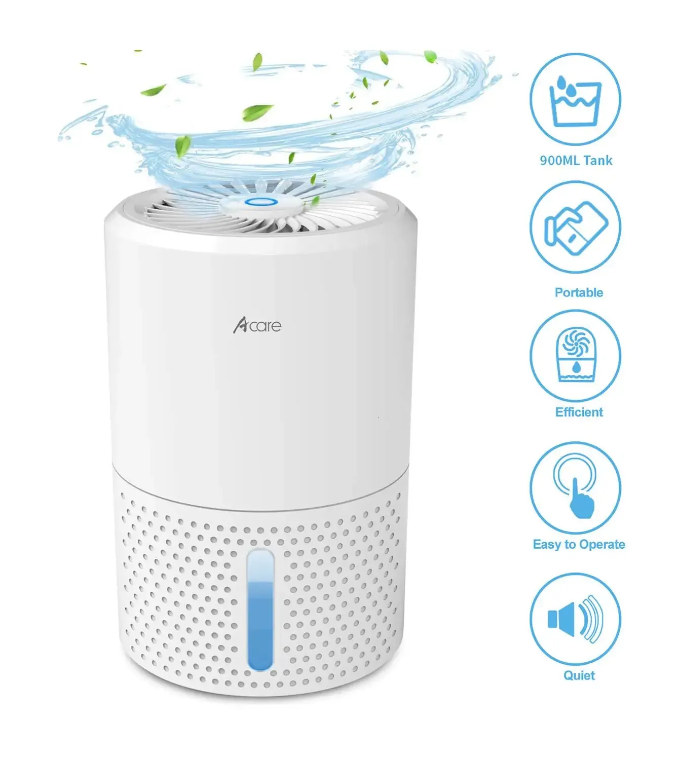 Other Home Garden Acare Dehumidifier Moisture Absorbers Air Dryer with 900ml Water Tank Quiet for Basement Bathroom Wardrobe 231211