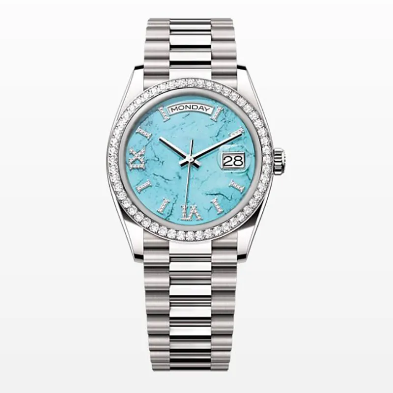 Montre en diamant pour hommes, classique, mode, mouvement mécanique automatique, 41mm, en acier inoxydable, montre de luxe, montre de créateur de loisirs, montre en or, Montre de Luxe