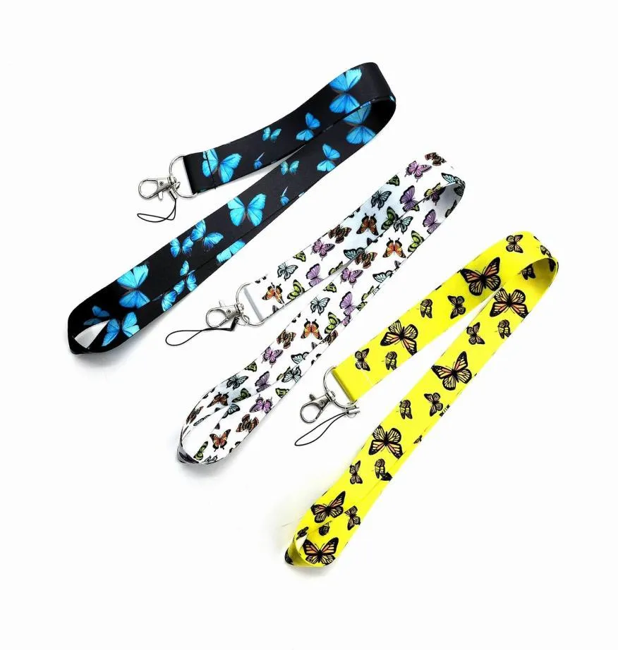 Animal butterfly Keychains Lanyard Credit Card ID Holder Bag Student Women Travel Card Cover Badge Key Chain8724165