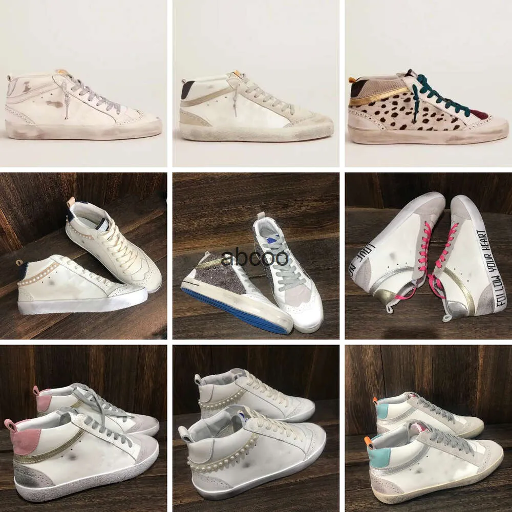 Designer 10a Neue Veröffentlichung Italien Brand Gänsehaut Goldenlies Sneakers Mid Star Schuhe Goldene Pailletten Klassiker White Do Dirty High Top Casual Frauen Männer Schuh Schuh