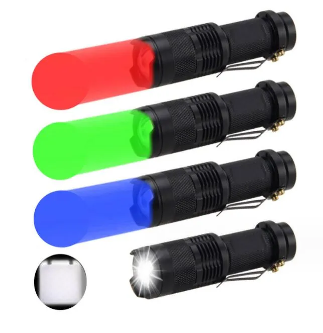 SK68 Flashlight Lamp Mini Zoomable LED -ficklampor Vattentät grön/röd/vit/UV 365NM/395NM Torch Clip Pen Inspektion Beam Light 3 -lägen Lykta