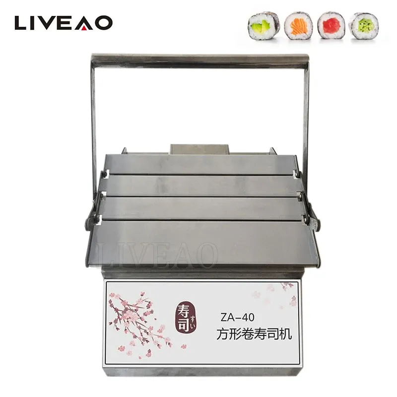 Máquina automática de fabricación de rodillos de arroz cuadrado redondo de acero inoxidable, máquina de Sushi Nigiri de escritorio