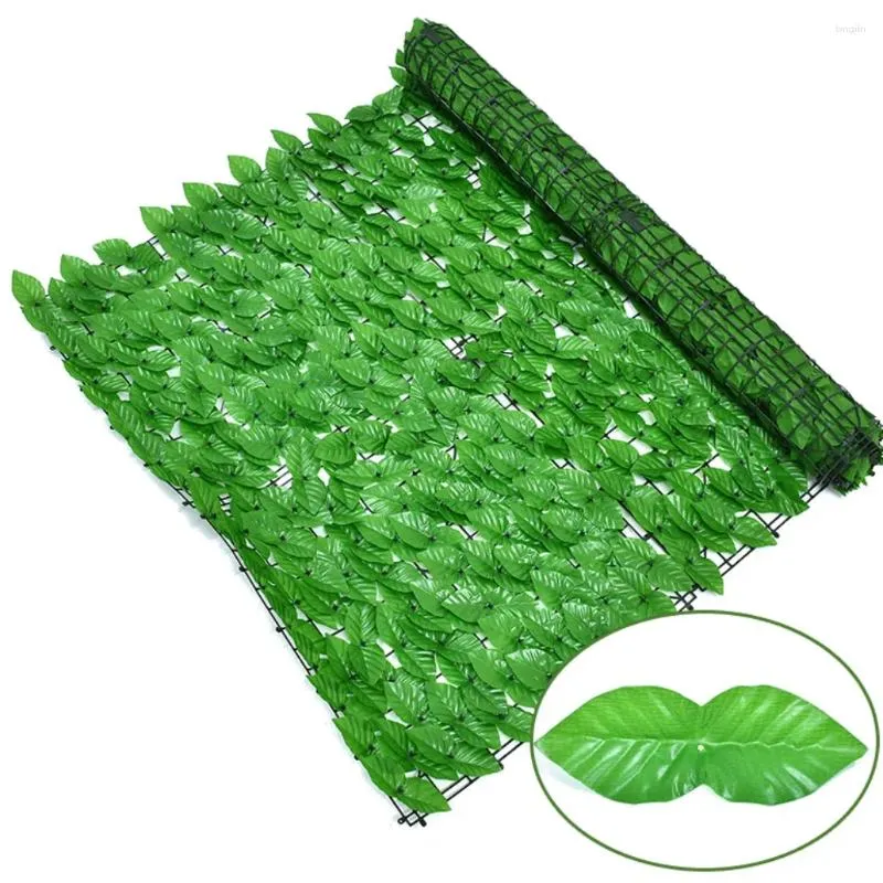 Decorative Flowers Artificial Leaf Fence Ivy Hedge Wall Outdoor Fake Plants Green Privacy Panels For Home Garden Yard Balcony Decor Vine