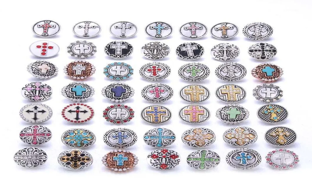 Bracelets de charme 10pcs por atacado Faith 18mm Snap Snap Snap Metal Metal Rhinestone Button Fit Banglelet Bangles Colares11645864