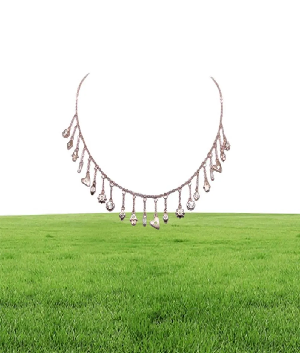 Fine 925 sterling silver lucky cute symbol tiny charms tassel chain choker statement 2019 gorgeous women collar necklace226q7218343