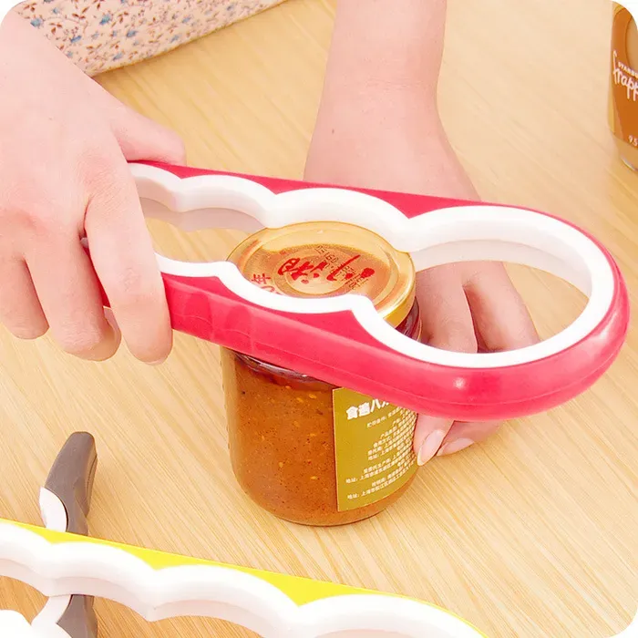 Jar And Bottle Opener Creative 4 In 1 Open Cover Device With Non Slip and Twist Cap Can Opener