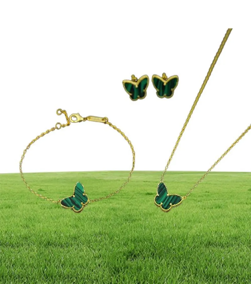 Van 18K Gold Fashion Classic Sweet 4four Leaf Clover Kolczyki Butterfly Bransoletka Naszyjka