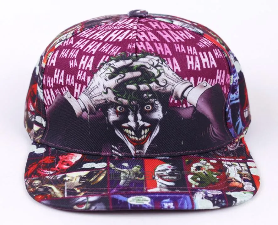 DC Comic the Joker Brand Snapback Cap Printing Men Women Women Alemball Baseball Caps Adult Hip Hop Hat6448940