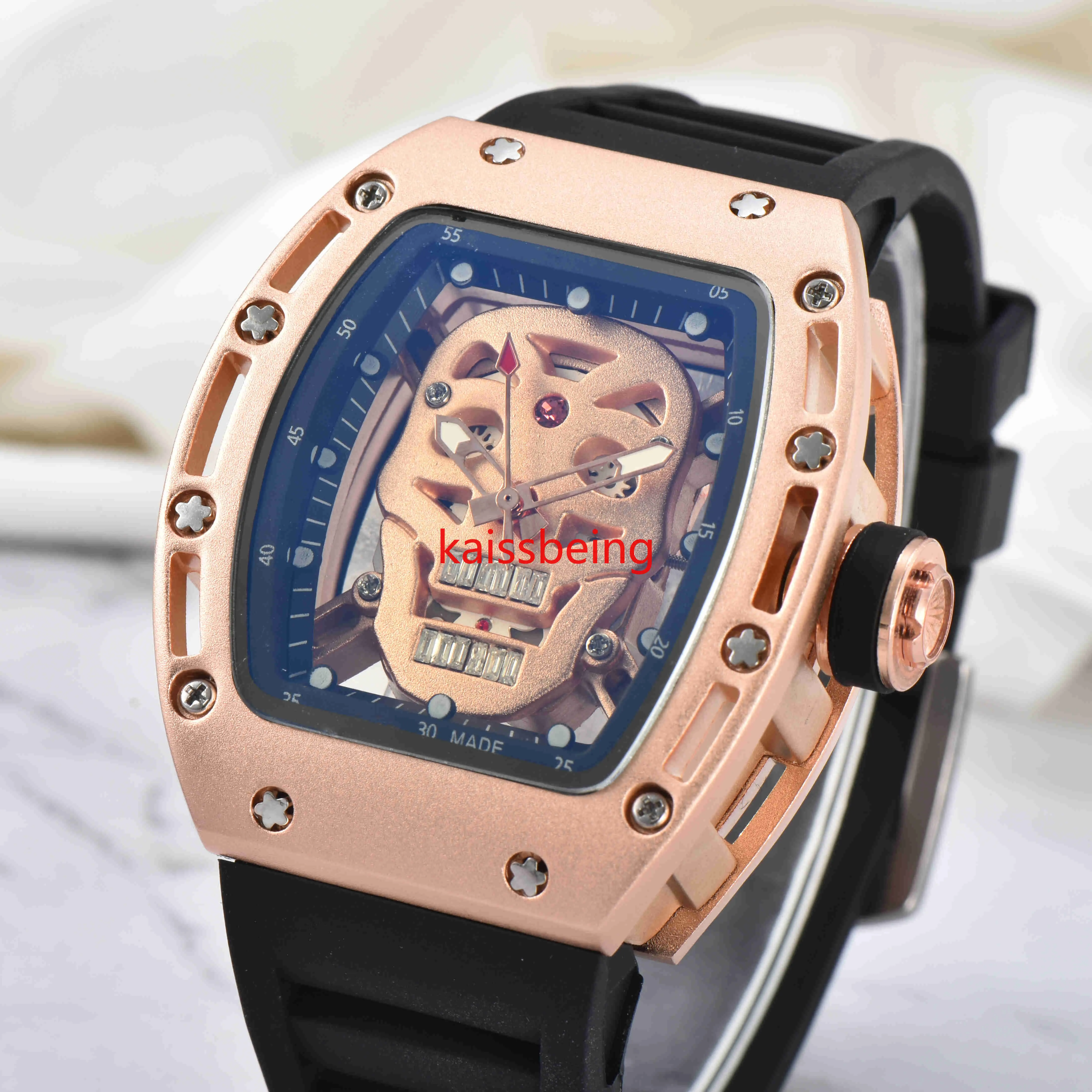 Mode marque de luxe crâne montre pour hommes loisirs femme diamant montres acier calendrier Silicone Quartz montres ventes d'usine