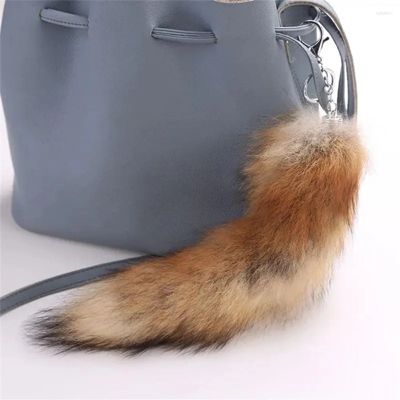 Keychains 30cm Tail Fur Tassel Key Ring Bag Pendant Keychain Accessories Fashion Gift
