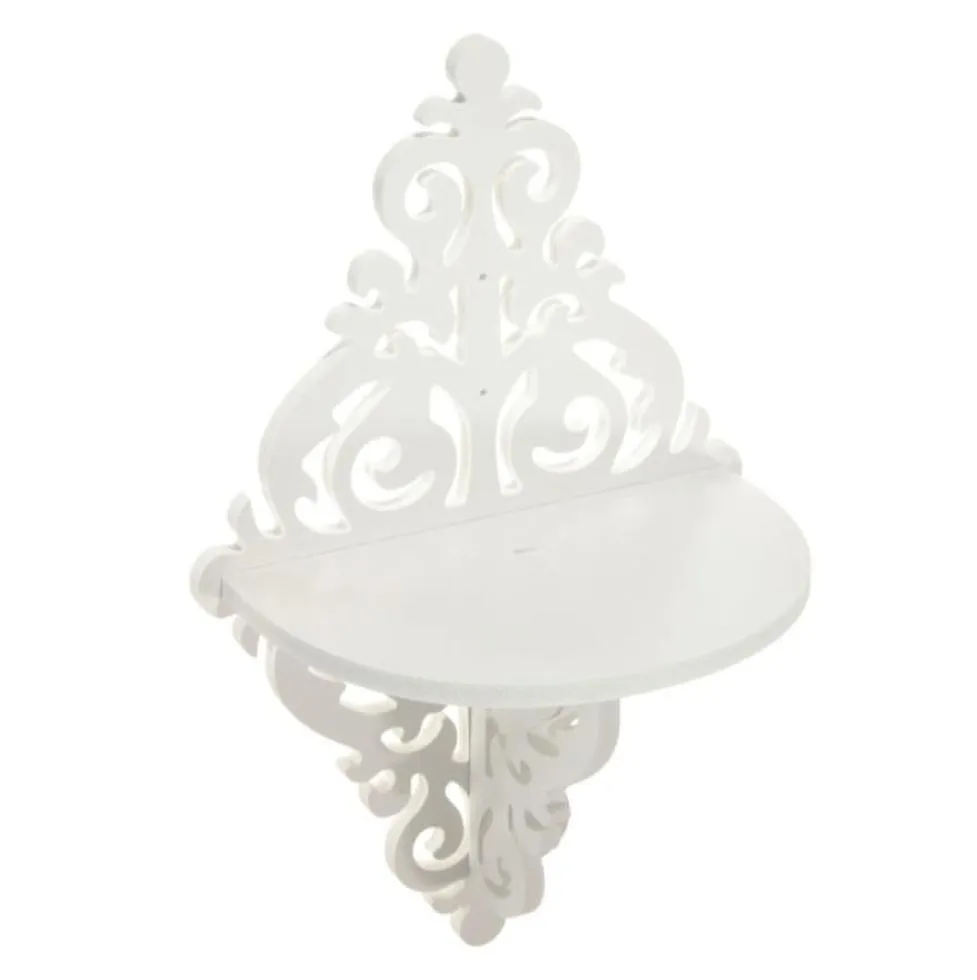 Étagère murale Style filigrane blanc 38x23x14cm, support de bougie Simple, Shabby Chic, décoration de maison, Y2004295393454