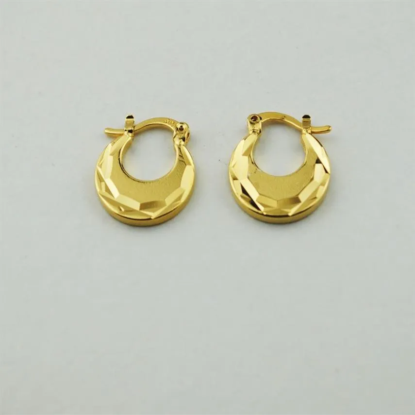 Boucles d'oreilles pendantes en or jaune massif 9 k, cadeau de noël, tempérament Simple, petite boucle d'oreille, bijoux plats tendance, 171W