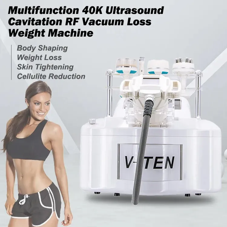 2024 Risicovrije V10 Cavitatie Vetontbindende Liposuctie Curve Training 40 Khz Vacuüm + RF 5 in 1 Metabolisme Versnellen Gezichtsliftmachine