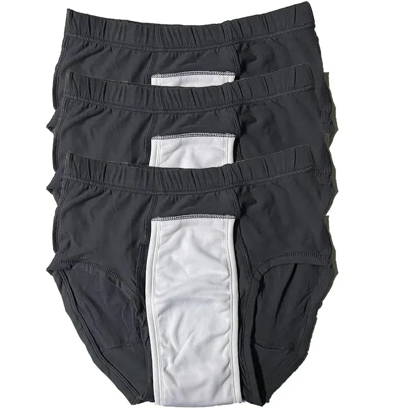 Sous-vêtements 3pack hommes incontinence sous-vêtements coton absorption régulière réutilisable lavable slips urinaires 231212