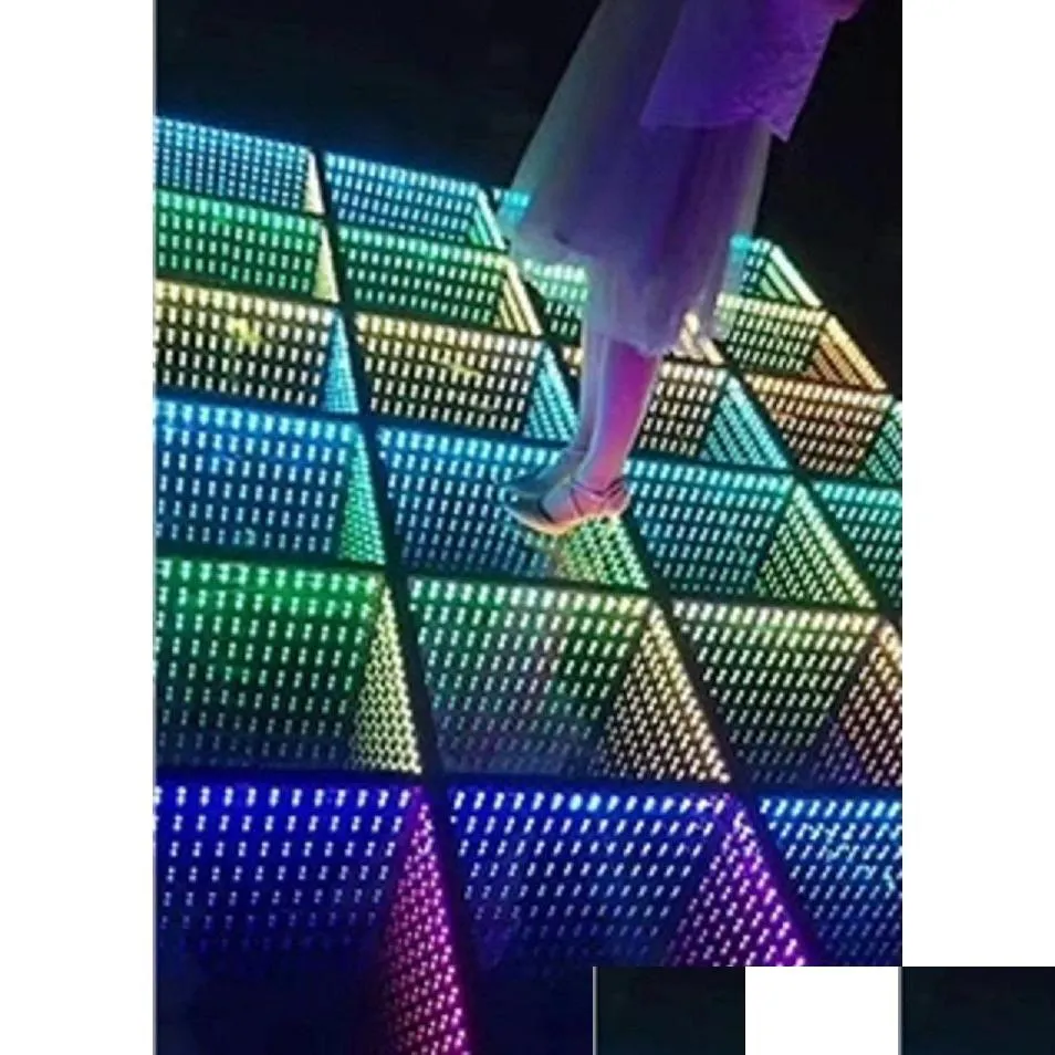 LED Dance Floor Fast Setup Portable 3D Infinity Mirror Stage Lighting Drop Delivery Lights OTG46 DHCQC