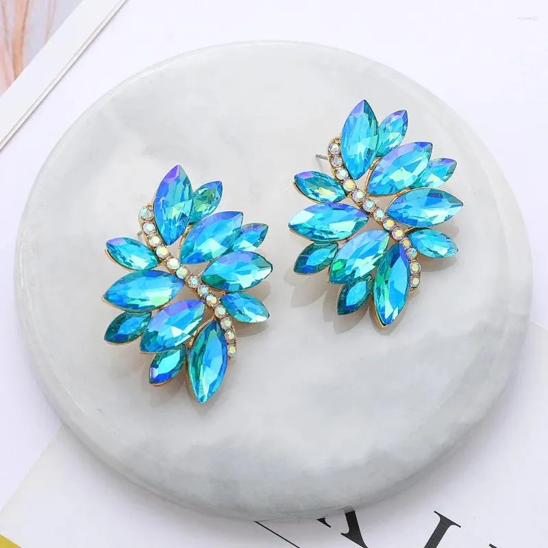 Kolczyki Dangle Crystal Rhinestone liść liściasty odpowiedni dla kobiecych akcesoriów biżuterii na imprezę dla dziewczynek