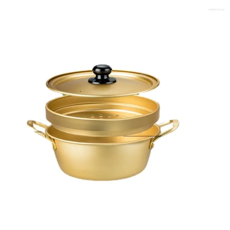 Double chaudière, petite marmite à soupe avec cuiseur vapeur, cuisinière à gaz épaissie domestique, cuisinière spéciale en vieux aluminium multifonctionnel peut fonctionner correctement et savoir que les gens en ont besoin.