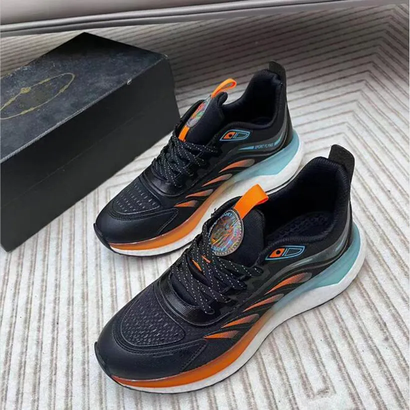 Fashion Men Casual Shoes Botsing Cross Fantasy Running Sneakers Italië verfijnde elastische band Low Tops Rubber Leather Designer Outdoor Fitness Trainers Box EU 38-45