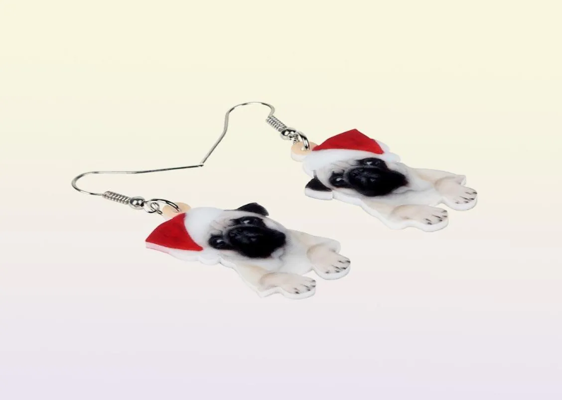 Bengelen kroonluchter acryl kerstmis zoete mop honden oorbellen drop schattig huisdieren cadeau vrouwen meisje tieners kind festival charmes decoratie b4648155