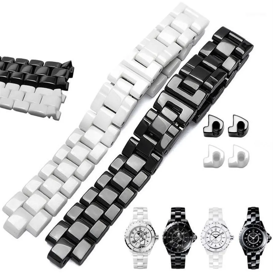Cinturini per orologi Cinturino in ceramica Cinturino da uomo alto da donna Bracciale moda Nero Bianco 16mm 19mm Per J122690